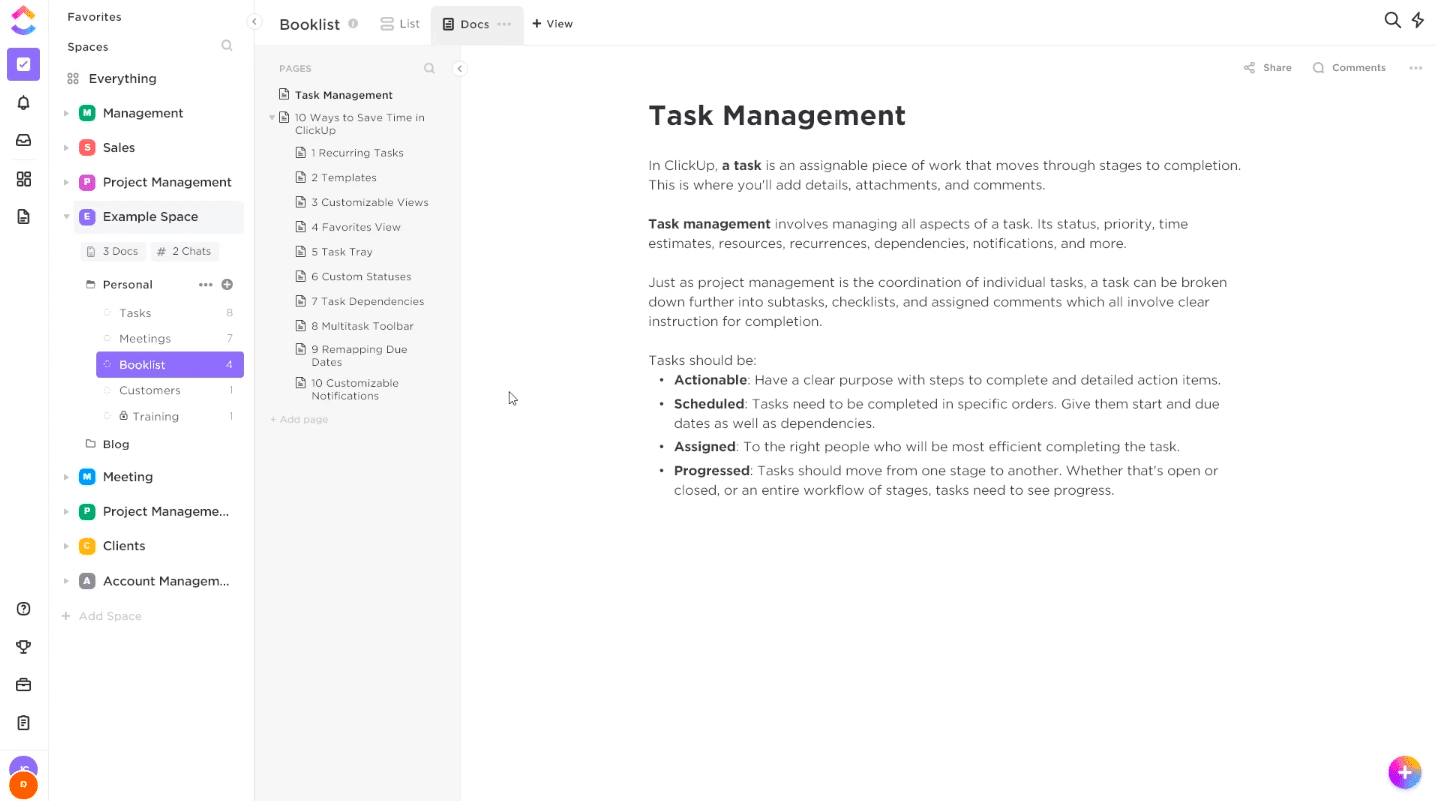 ClickUp Internal Knowledge Base Screenshot