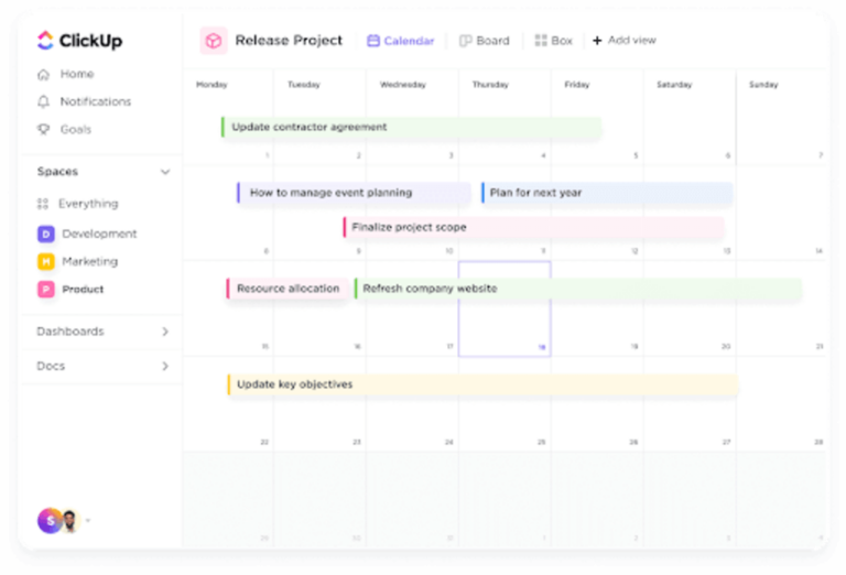 ClickUp Task Management Visuals Screenshot