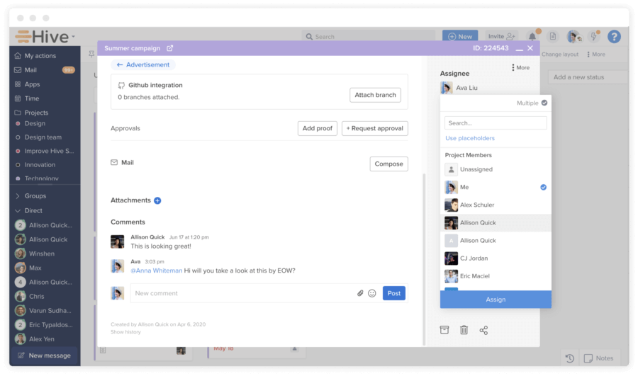 Hive Collaboration Screenshot