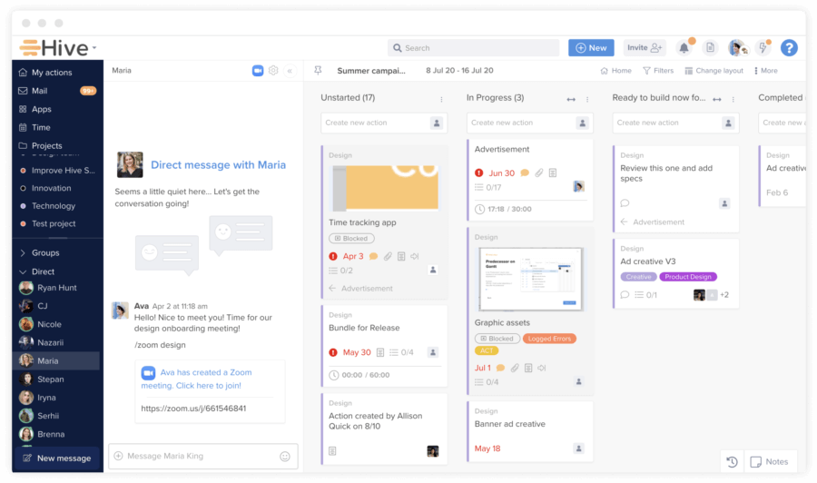 Hive Real-Time Communication Screenshot