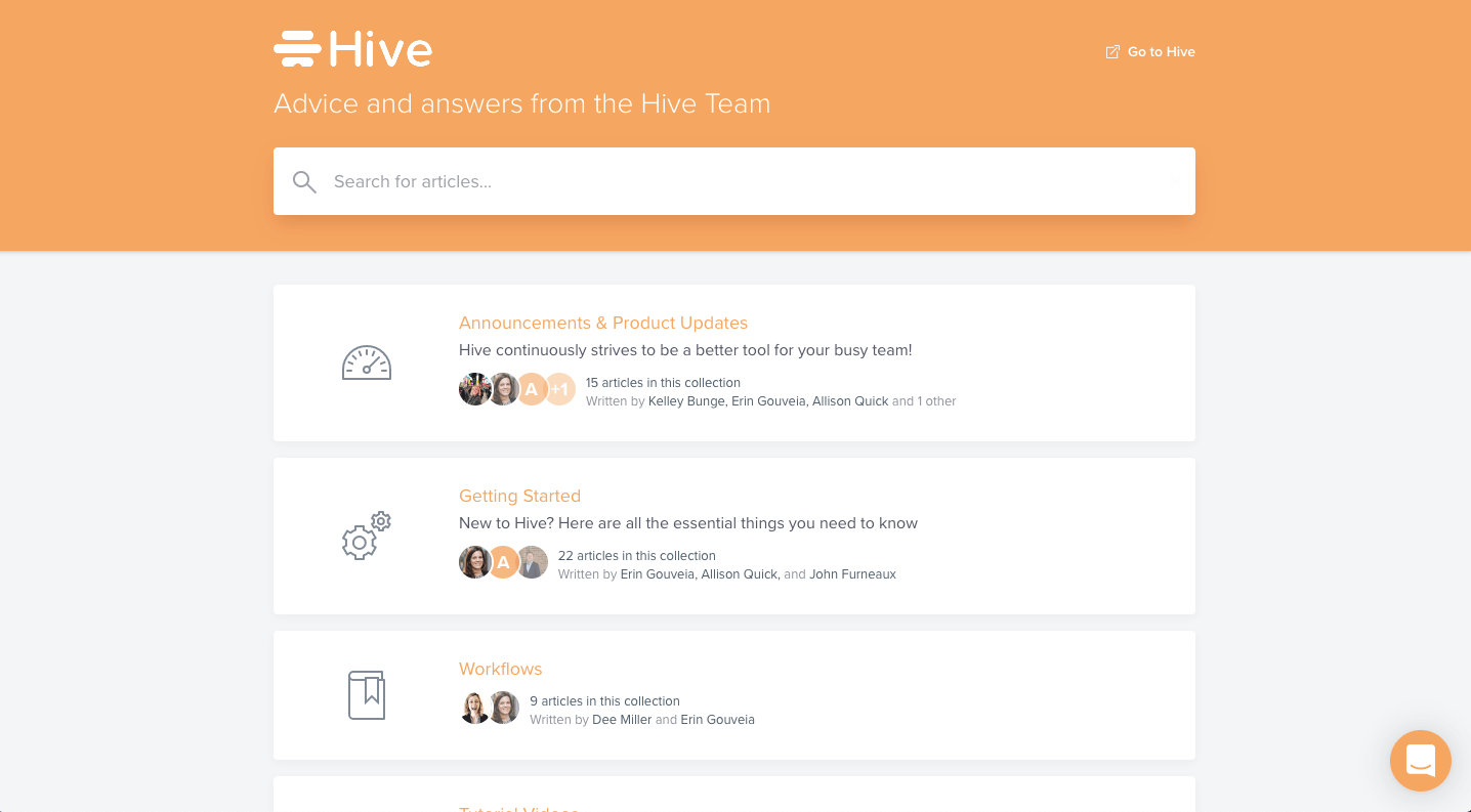Hive Support Screenshot