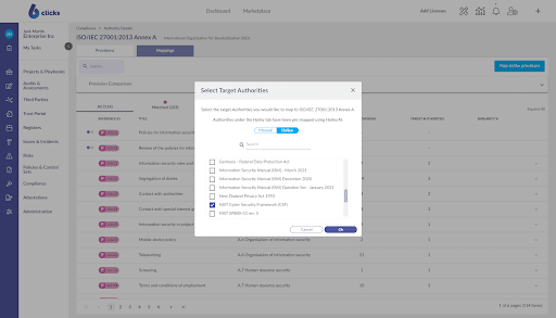 6clicks Compliance and Framework Screenshot