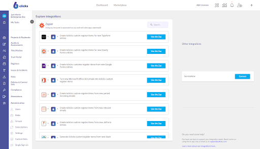 6clicks Integrations Screenshot