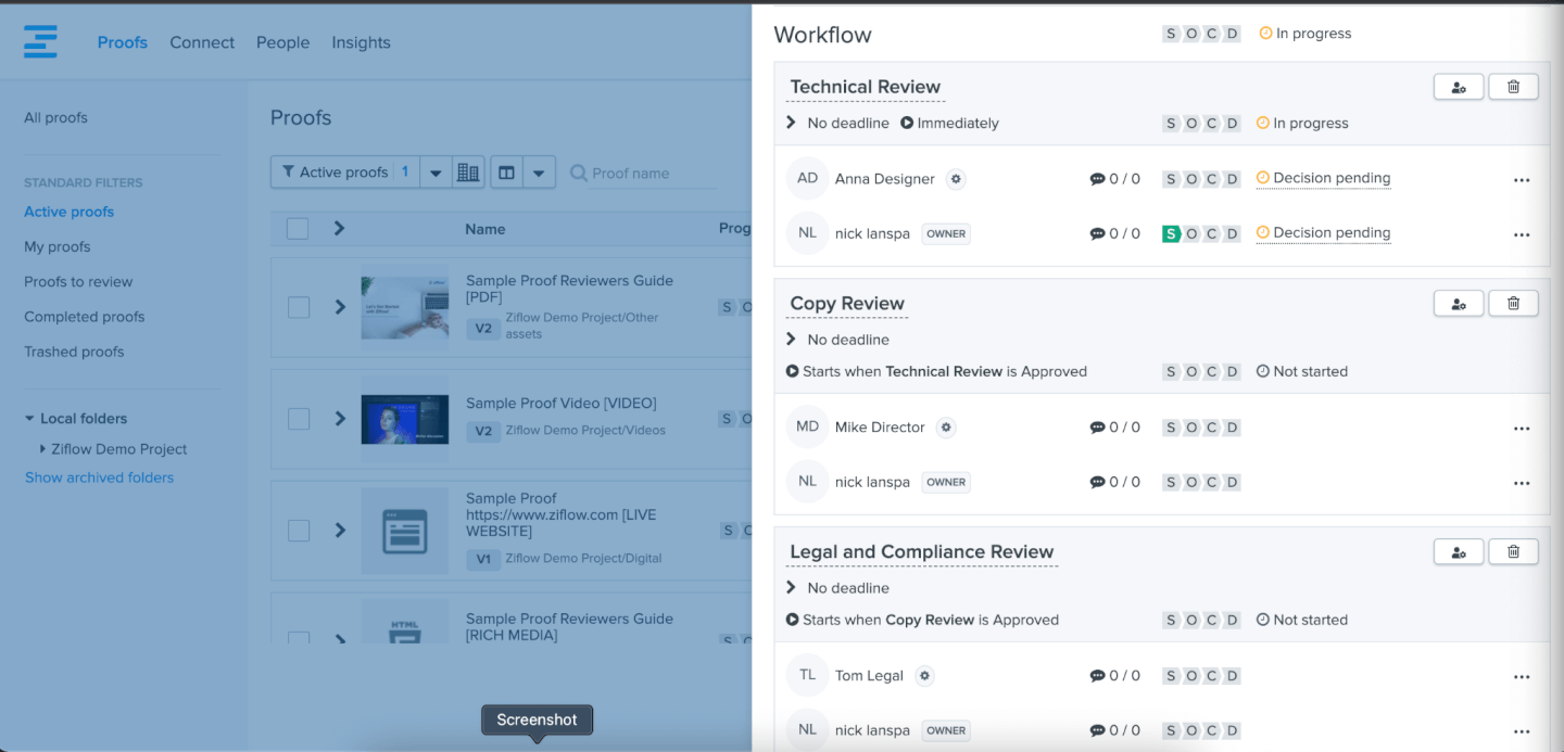 Ziflow Workflow Templates Screenshot