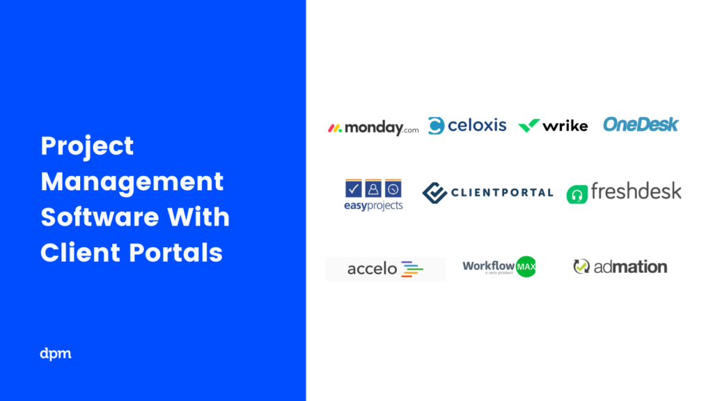 project management software with client portal logos list
