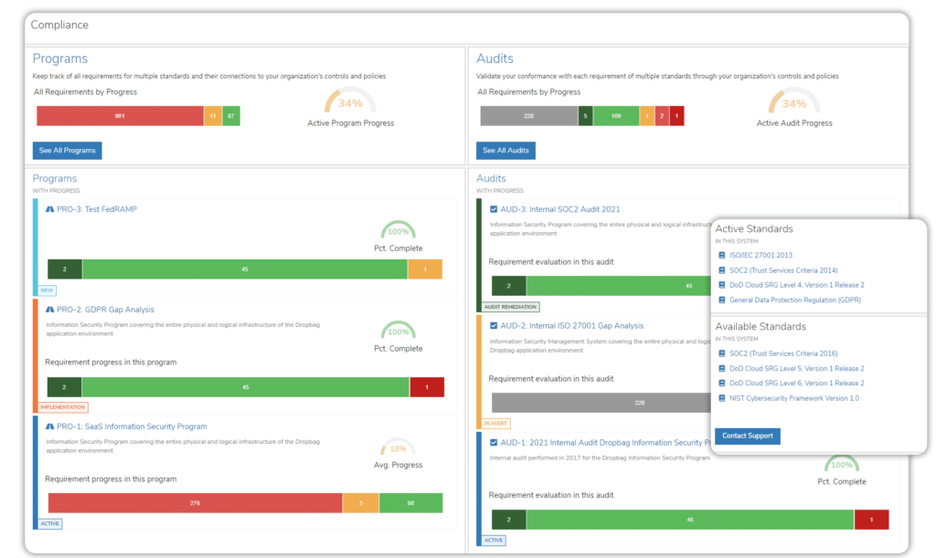 StandardFusion Compliance Management Screenshot