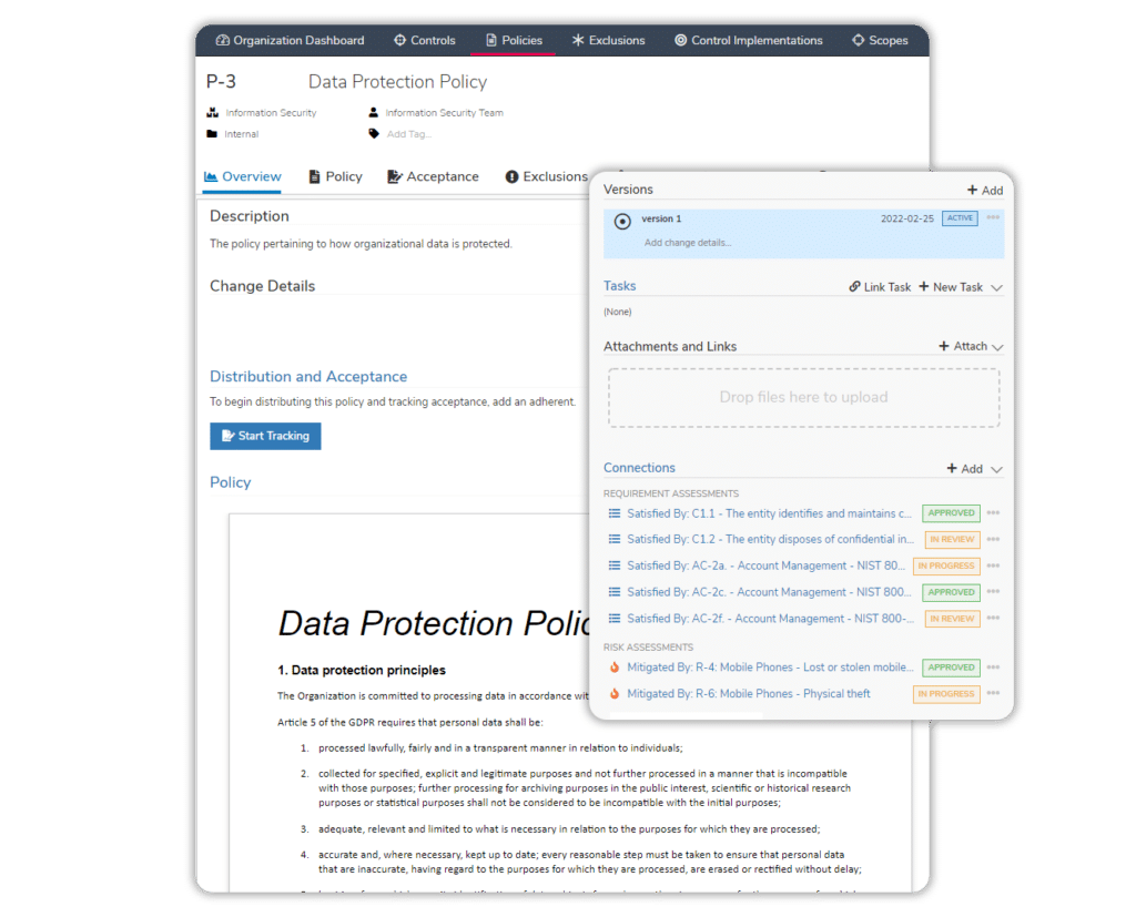 StandardFusion Policy Management Screenshot