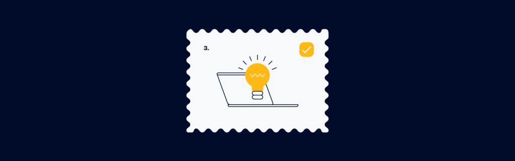 illustration of a laptop with a light bulb above it