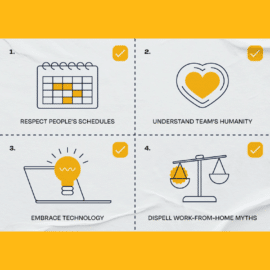illustration of the 4 virtual etiquette habits that need to continue