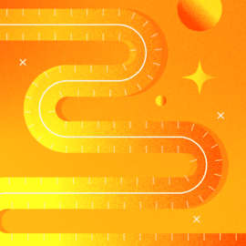 illustration of a bending ruler snaking across a background