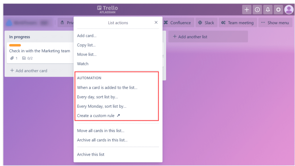 trello butler screenshot