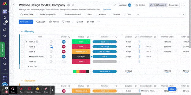 monday.com add integration to create workflow screenshot