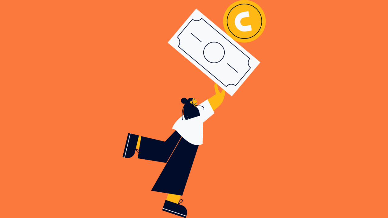 illustration of a project manager reaching for a money symbol for enterprise project manager salary
