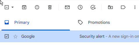 select an email for action menu screenshot