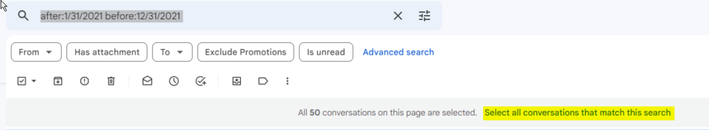 selecting all messages in the search screenshot