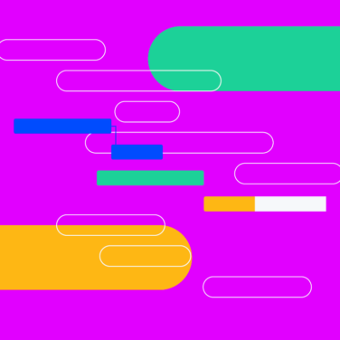 gantt bars in various colors on a pink background for what is a gantt chart