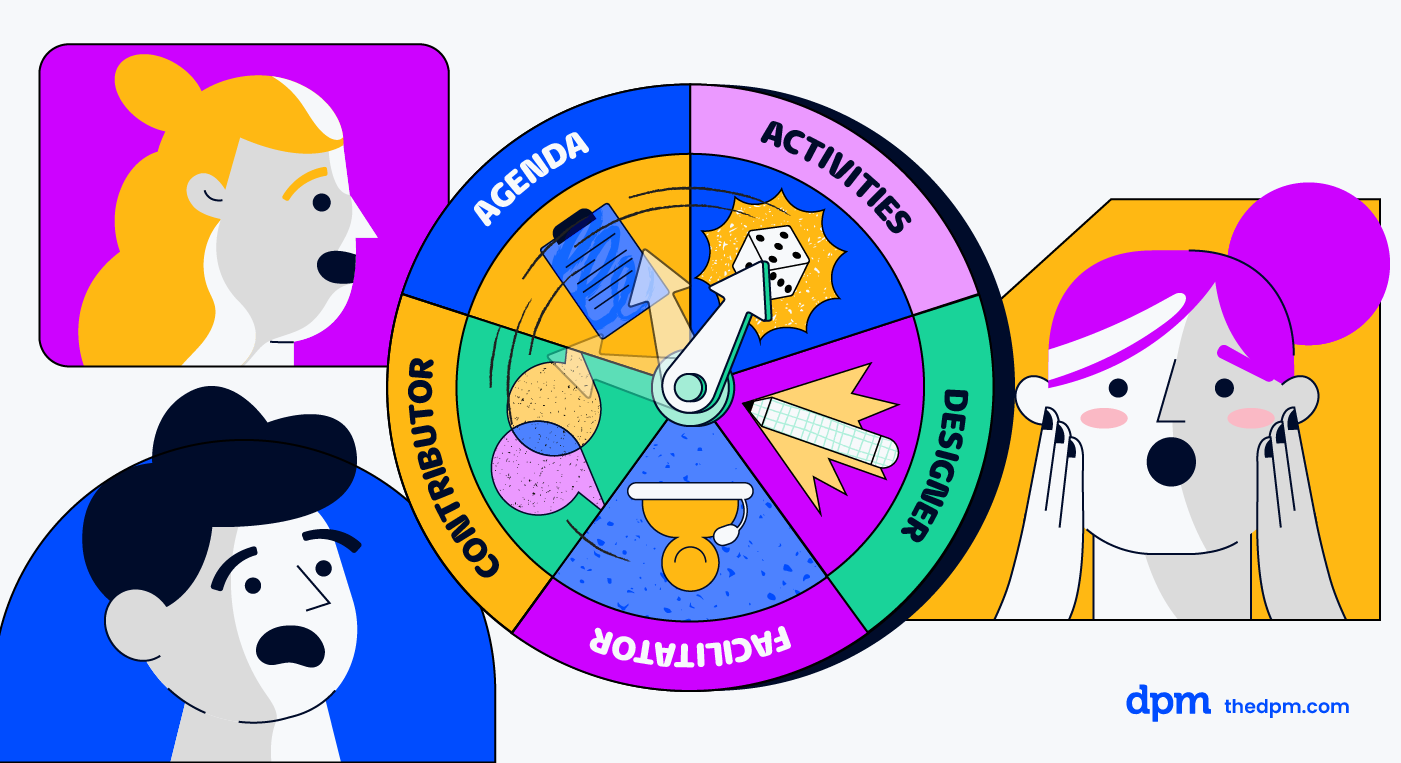 five techniques on a spinning wheel - agenda, activities, designer, facilitator, contributor