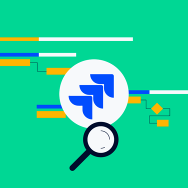 jira logo with a gantt chart in the background