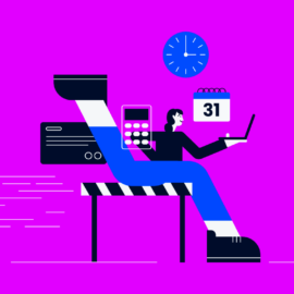 project manager jumping over a hurdle while carrying their laptop for sprint planning