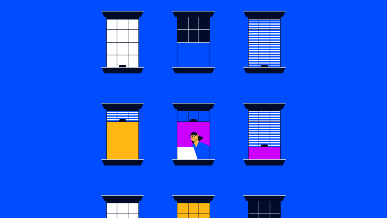 enterprise project manager sitting in the window of a building with many windows