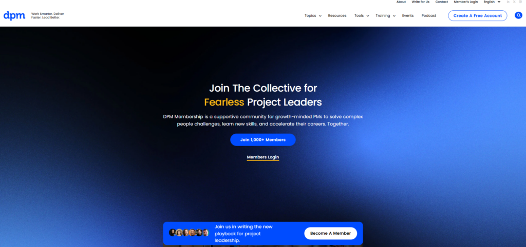 DPM Membership sign-up page.