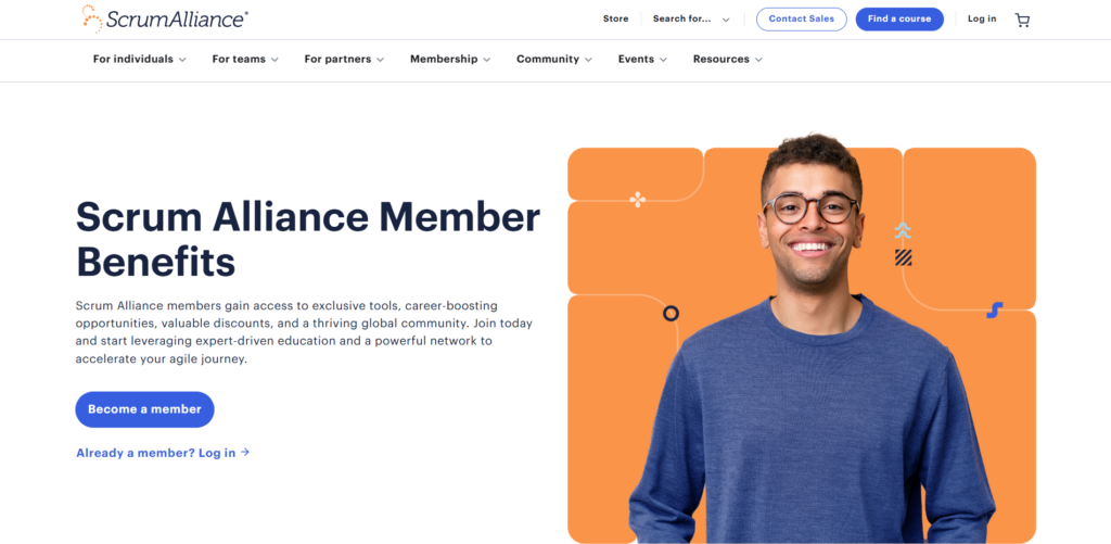 Scrum Alliance member benefits page