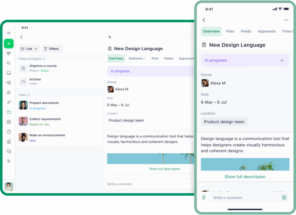 Wrike’s mobile support