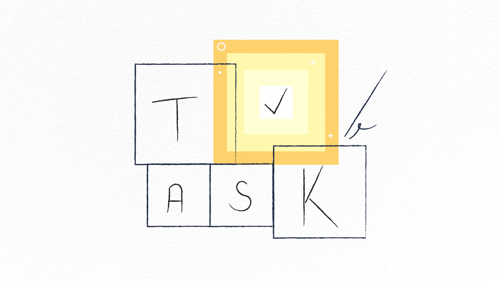 ticked boxes with the word task spelled out in the them to illustrate productivity