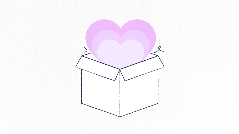 heart coming out of a box to illustrate satisfied clients and stakeholders