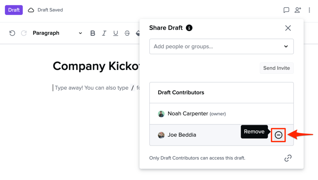 guru manage collaborators screenshot