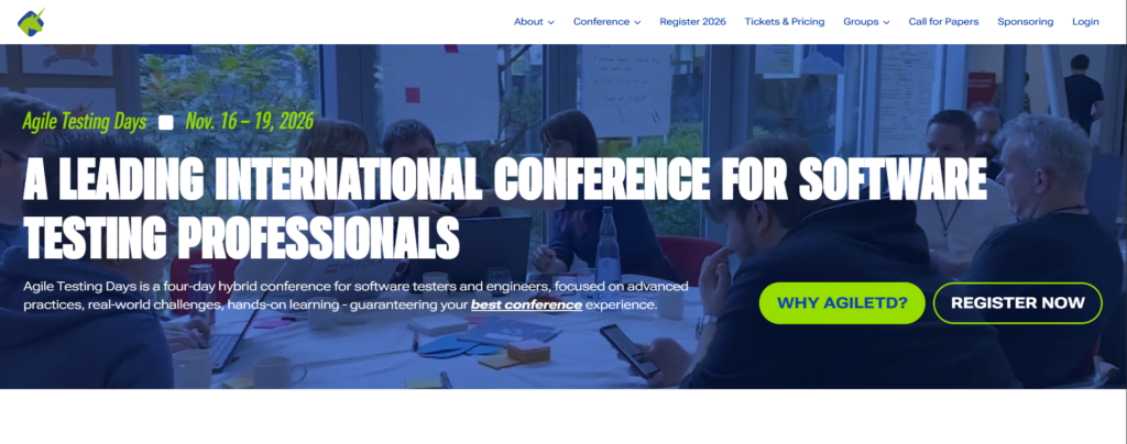 Banner promozionale per Agile Testing Days 2026