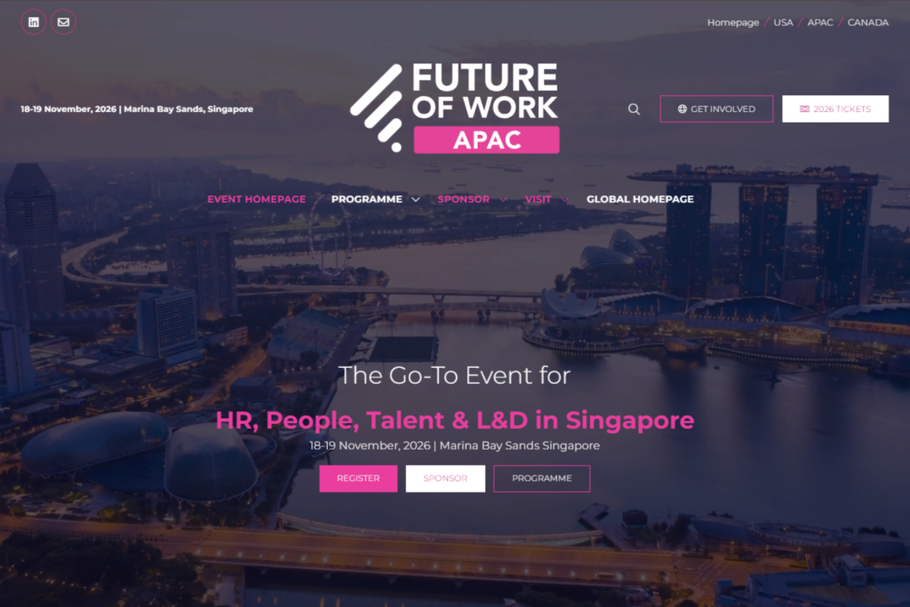 Homepage della Future of Work APAC 2026