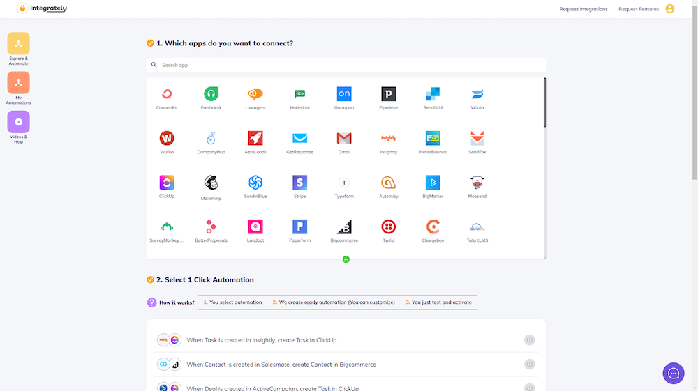 Integrately integrations screenshot