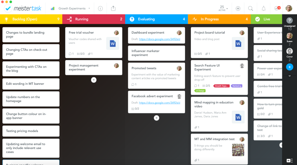 MeisterTask offers screenshot