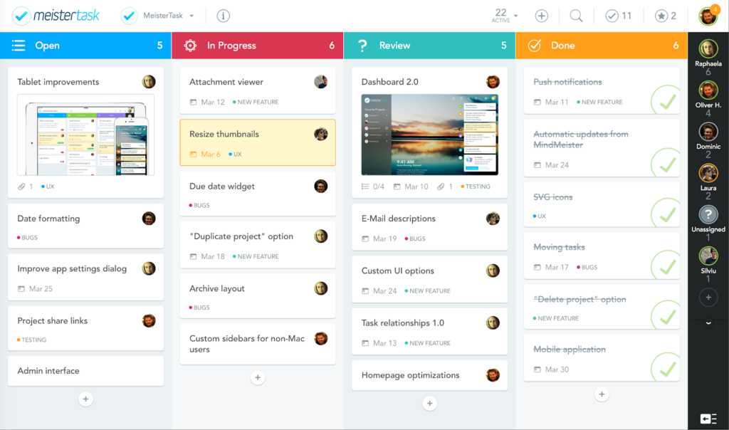 MeisterTask scales screenshot