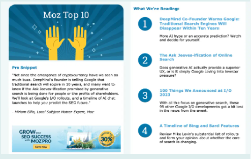 Moz top 10 newsletter