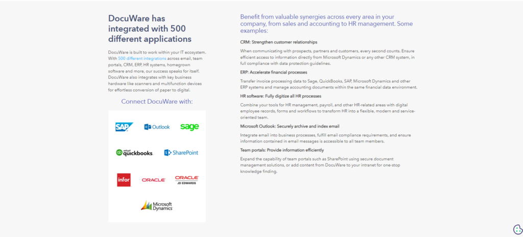 docuware integration capabilities screenshot