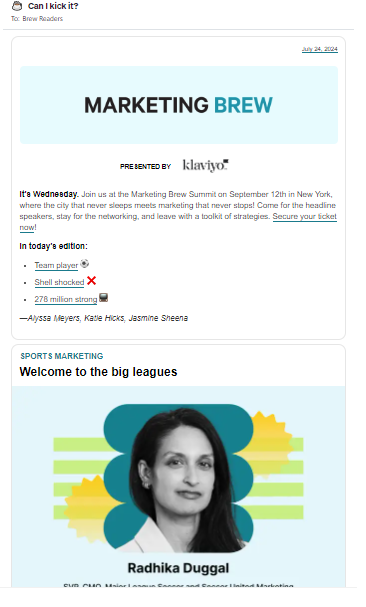 preview of Marketing Brew's digital agency newsletter