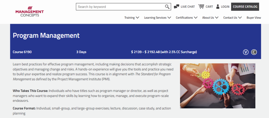 Program Management course page screenshot