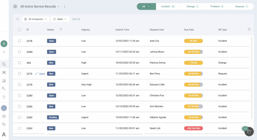 screenshot of sysaid scalability and team size