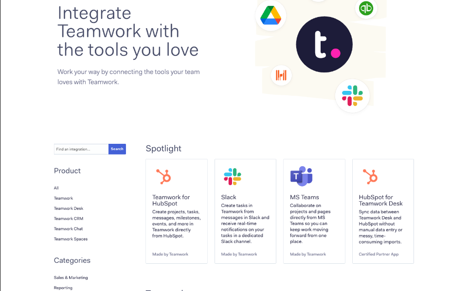 teamwork integration screenshot