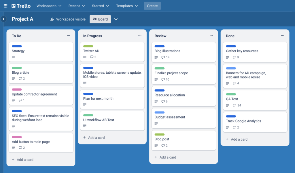 trello visual workflow management screenshot