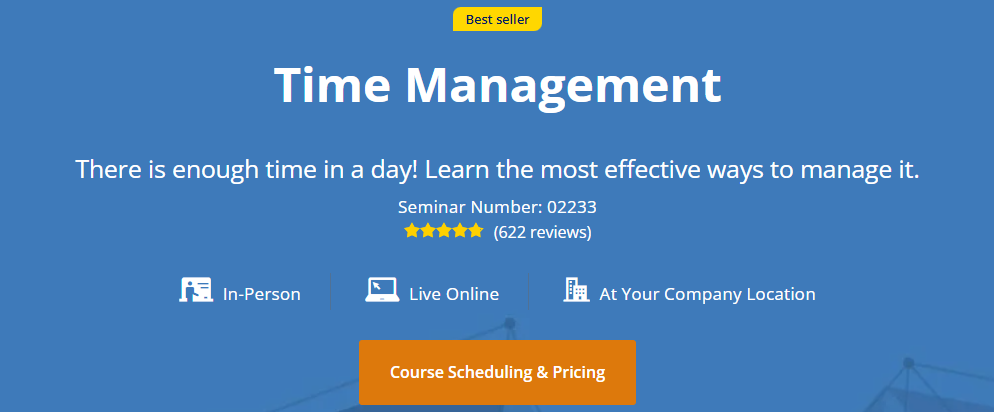 Time Management by AMA course page screenshot