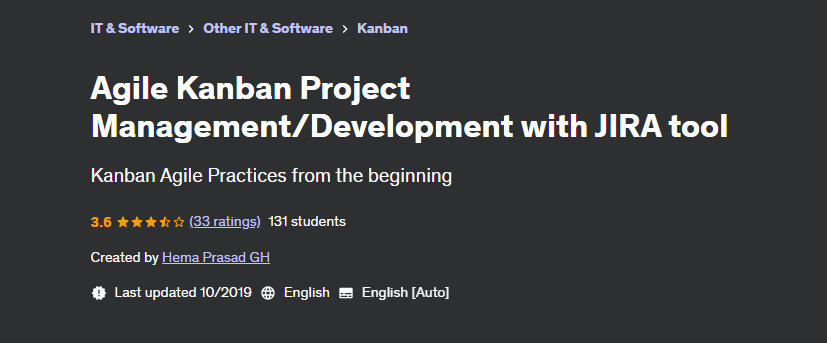 Agile Kanban Project Management/Development with JIRA Tool course screenshot