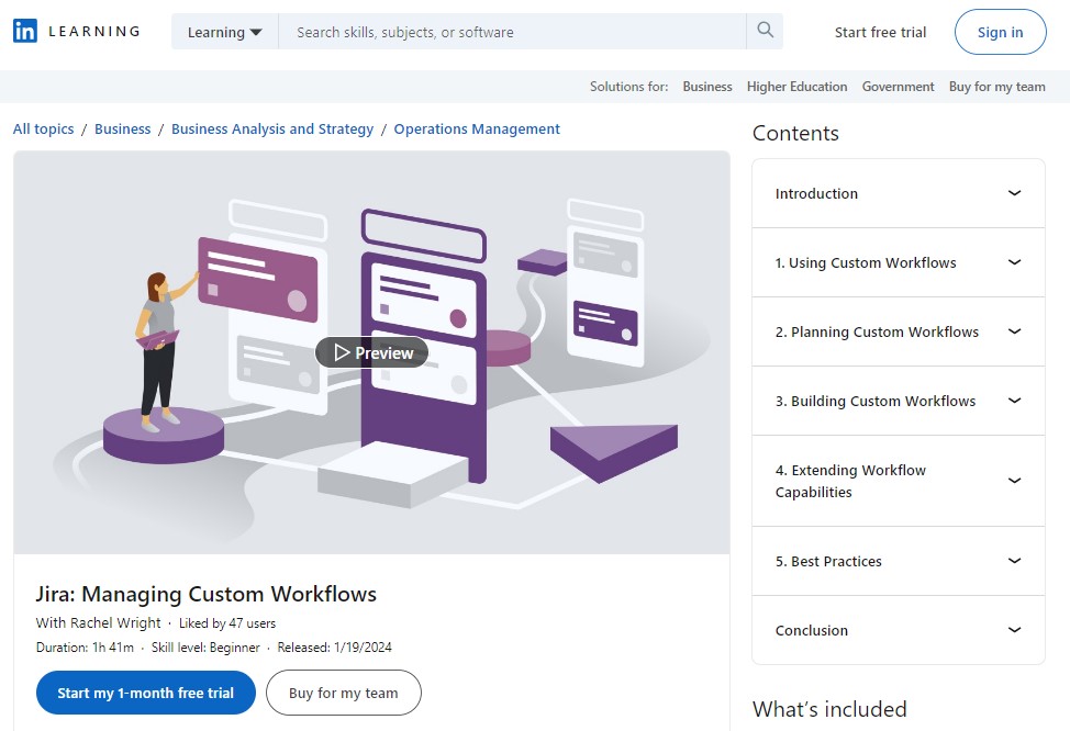 Jira: Managing Custom Workflows course overview