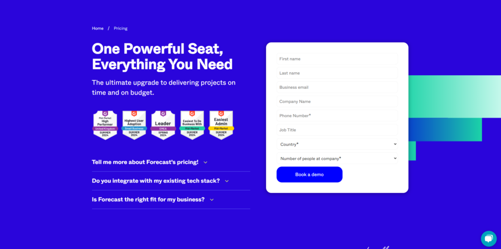 forecast pricing screenshot