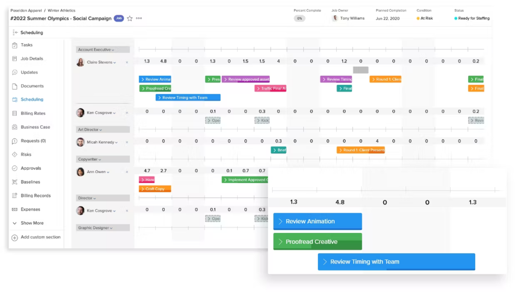 screenshot of adobe workfront industry-specific features