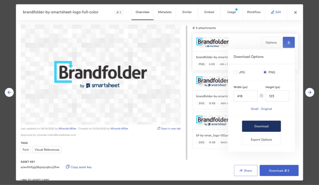 brandfolder industry specific features screenshot
