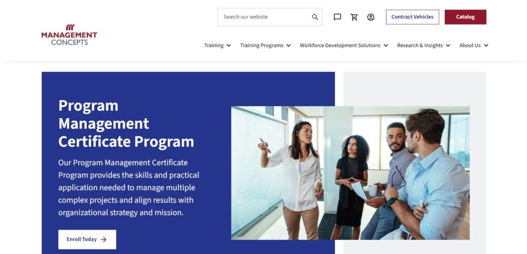 Program Management Certificate Landing Page