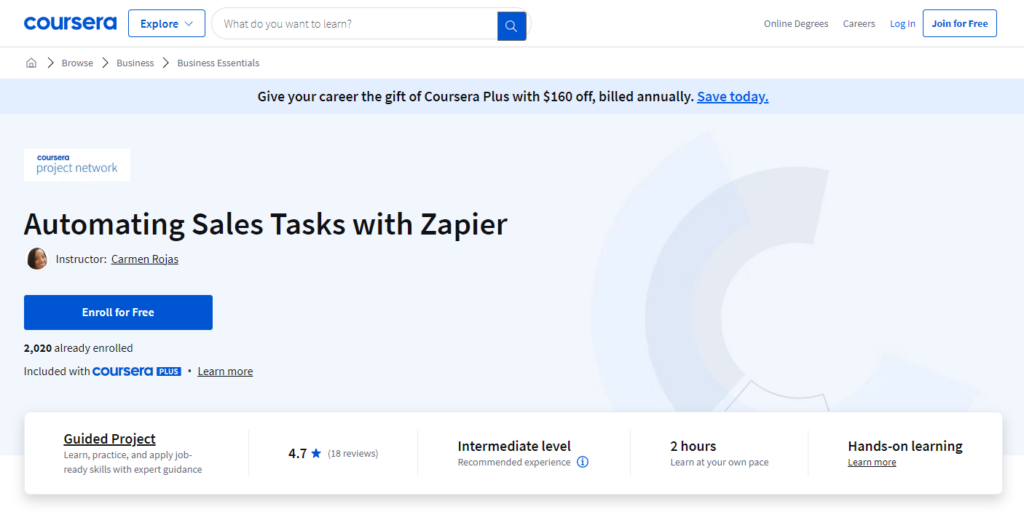 Automating Sales Tasks with Zapier page screenshot